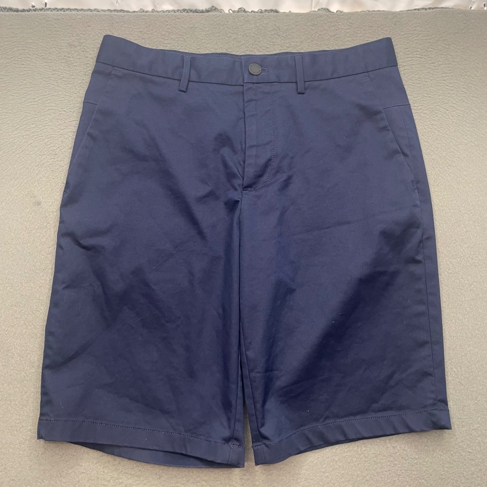 Banana Republic Men Emerson Short Navy Blue Cotton Blend 30 Slim Chino Preppy